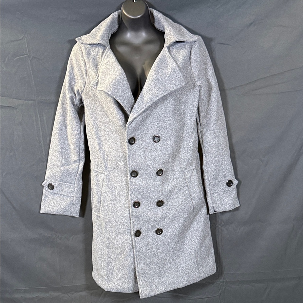 Women's Double-Breasted Gray Trench Coat